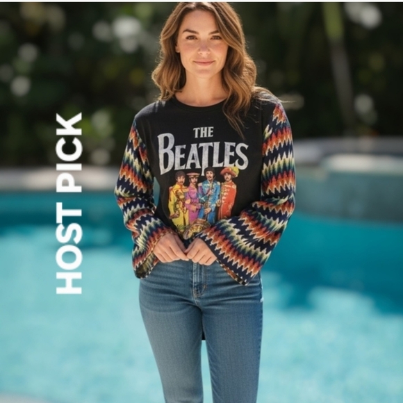 Upcycled Tops - Beatles Graphic Tee Upcycled